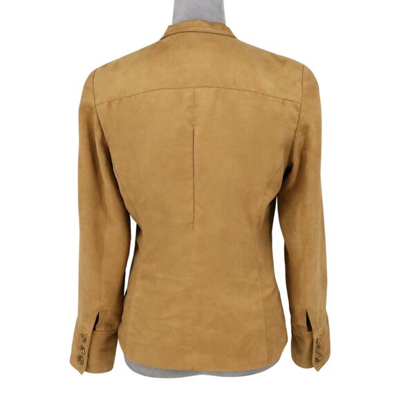 Coldwater Creek Jacket Womens 4 Rust Brown Microsuede Lined Blazer Button Up - Picture 3 of 16